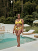 Tropical Print 4-Piece Swimsuit Set for Women | Bikini + Cover-Up + Ruffle Top + Sheer Skirt