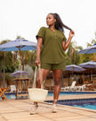 Women's Casual Two-Piece Set with Button-Up Top and Shorts
