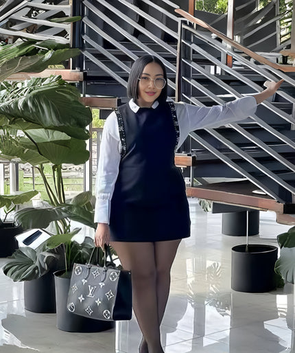 Twin Set Layered Shirt Overlay Dress Chic Casual