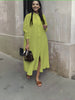 Women's Long Loose Shirt Dress with Simple Button Design and Stand Collar