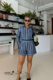 Twin Set Striped Shirt Short Chic Casual Outfit
