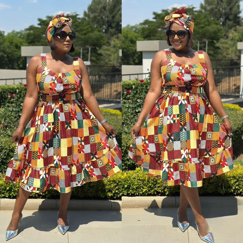 Sleeveless Geometric Dress