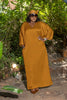 Loose Long Dress, V-Neck Design, Three-Quarter Sleeves