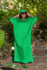 Loose Long Dress, V-Neck Design, Three-Quarter Sleeves