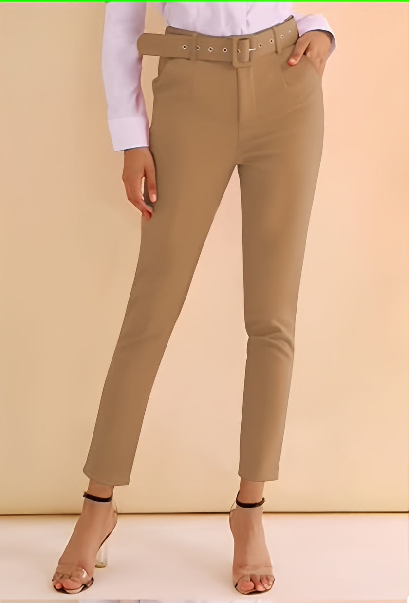 Modern High-Rise Trousers with Sleek Silhouette