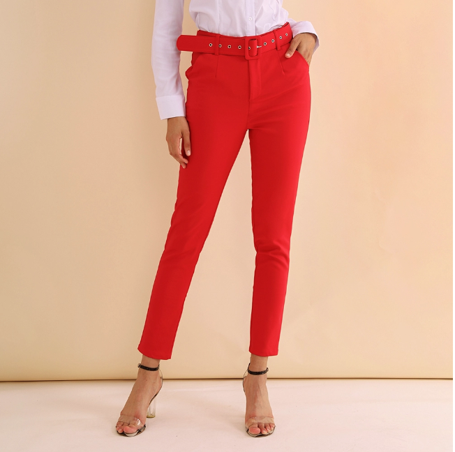 Modern High-Rise Trousers with Sleek Silhouette