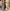 Mid-Length Dress with Puffed Sleeves and Abstract Print