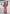 Women's Floral Print Long Dress with Red Trim, V-neck, Long Sleeves, Side Slit