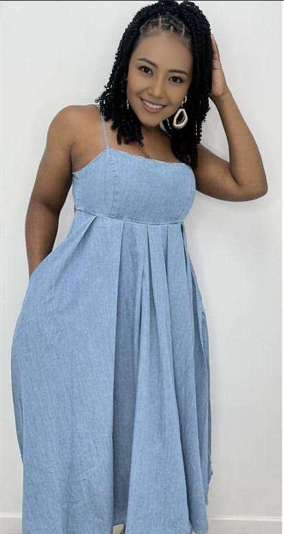 Women's Sleeveless Backless Tie-Back Maxi Dress with Pockets