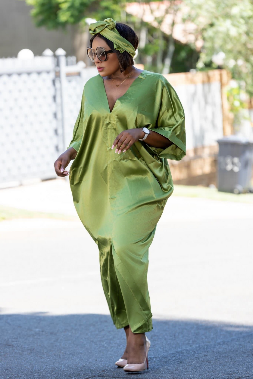 Loose V-Neck Long Sleeve Robe, Geometric Pattern Design