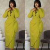 Elegant Long Sleeve Dress with Button Detail and Bow Accent