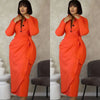 Elegant Long Sleeve Dress with Button Detail and Bow Accent