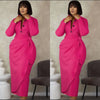 Elegant Long Sleeve Dress with Button Detail and Bow Accent