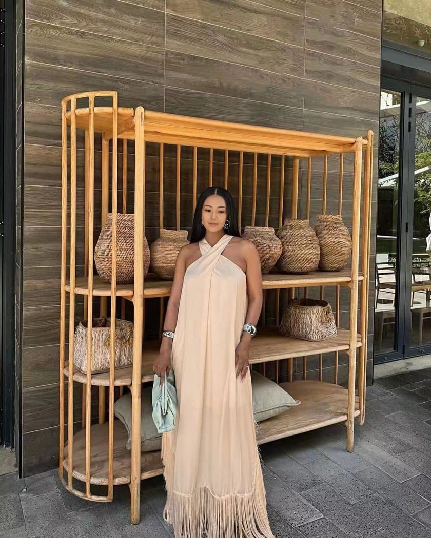 Tassel-Embellished Maxi Dress