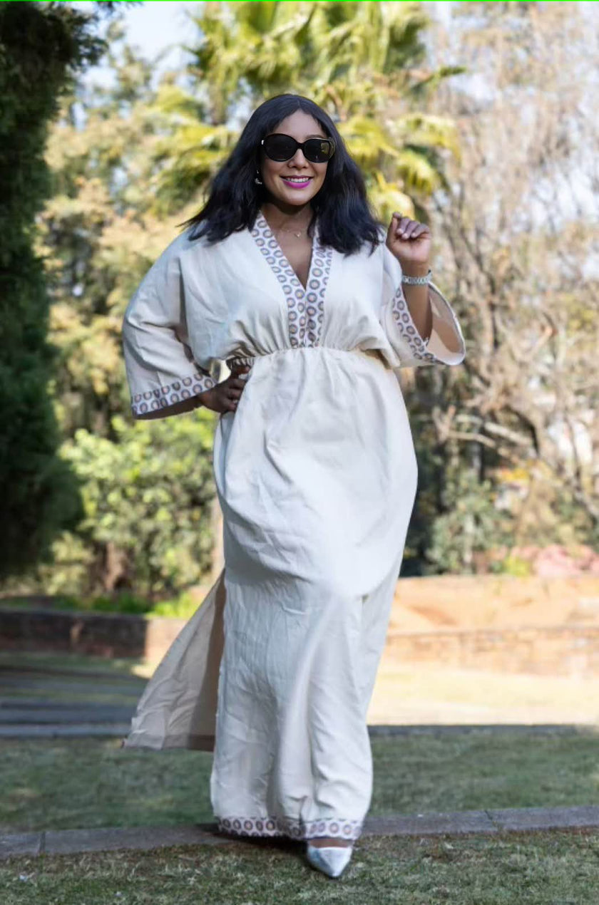 Ethnic Geometric Pattern Robe Dress