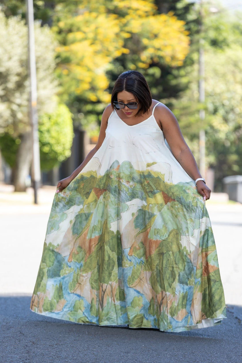 Women's Sleeveless Spaghetti Strap Maxi Dress