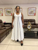 Sleeveless A-line Dress with Simple Line Design