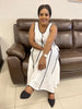 Sleeveless A-line Dress with Simple Line Design