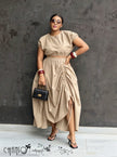 Two-Piece Set Crop Top Ruched Maxi Skirt Casual Chic