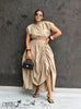 Two-Piece Set Crop Top Ruched Maxi Skirt Casual Chic