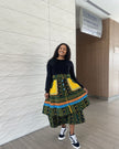 High-Waisted A-Line Printed Skirt