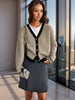 Knitted V-neck Trimmed Slim Fit Top