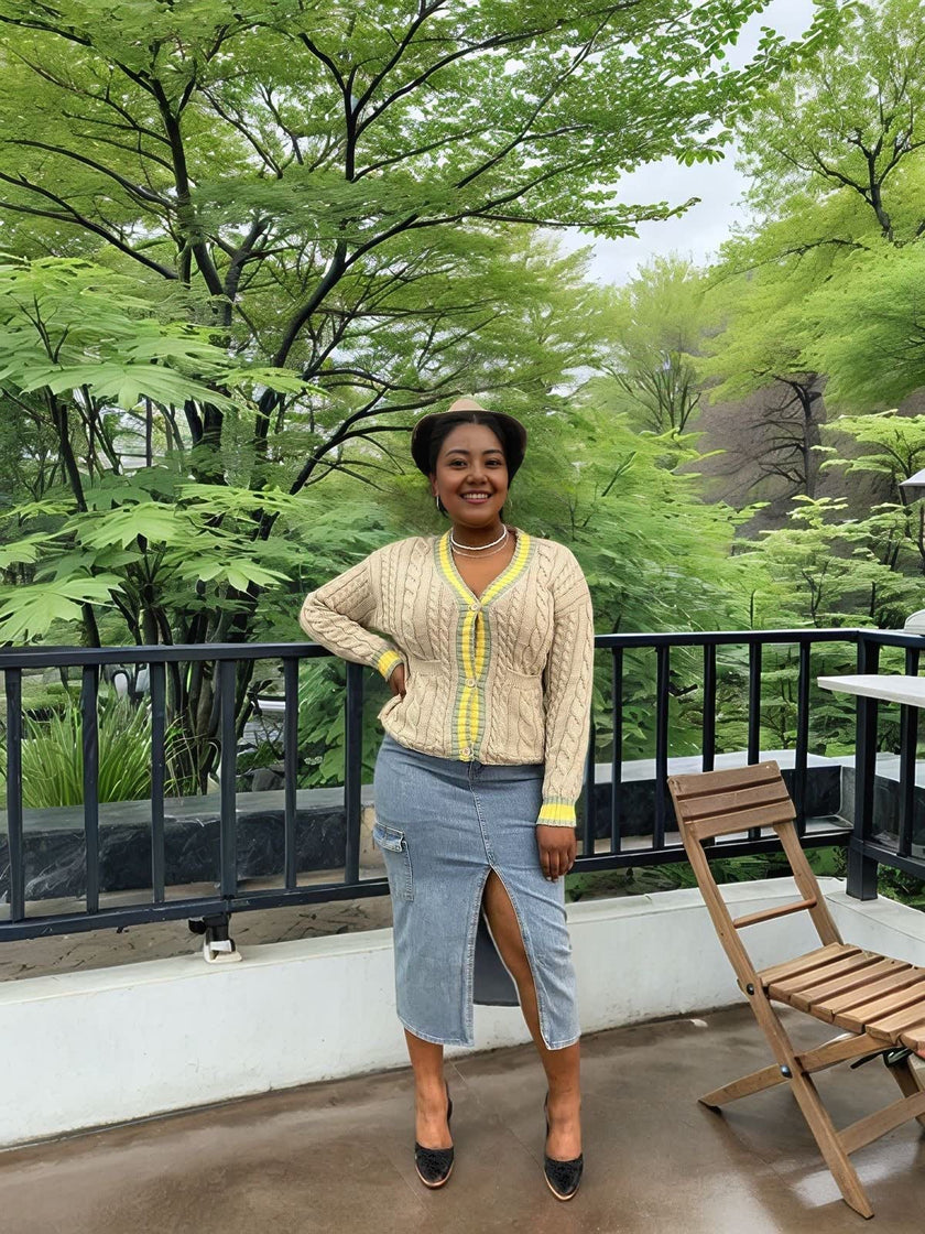 Knit Cardigan  Layered Everyday Wear SA