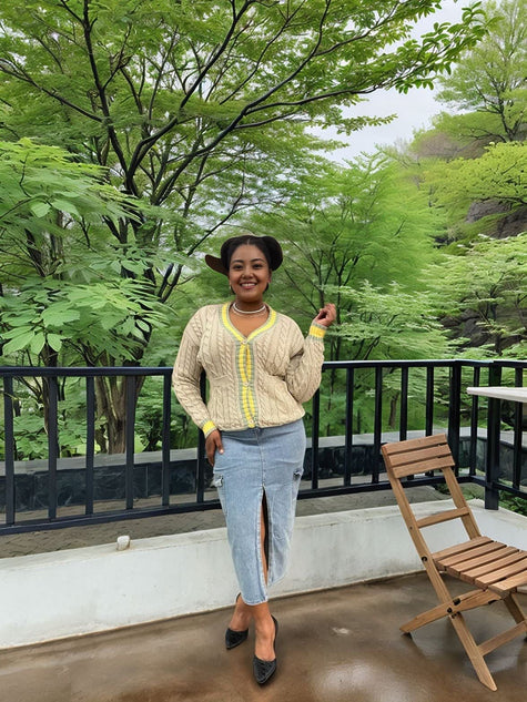 Knit Cardigan  Layered Everyday Wear SA