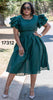 Vintage Style Puff Sleeve Dress with Cinched Waist and Elegant Midi Skirt