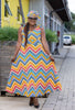 Ethnic Style Dress, Geometric Pattern Design, V-Neck Sleeveless Long Dress
