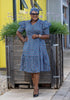 Ethnic Style Polka Dot Pattern Short Sleeve Traditional Dress with Ruffle Design