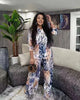 Floral Print Long-Sleeve Top and Trousers Set