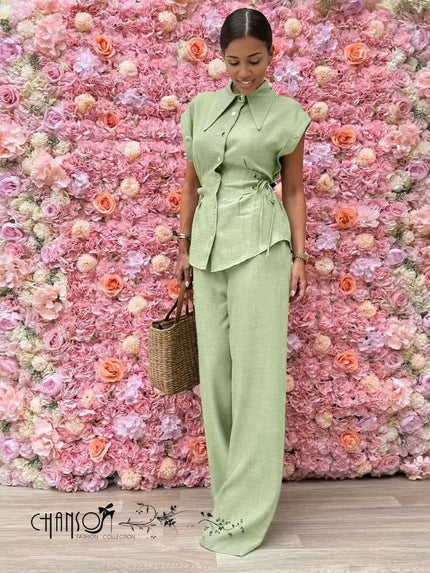 Collar Set Drawstring Casual Weekend Relaxed Style