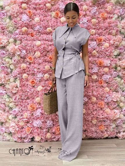 Collar Set Drawstring Casual Weekend Relaxed Style