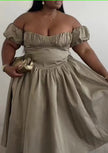 OffShoulder Dress  Puff Sleeve Full Skirt