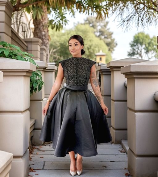 Sleeveless A-Line Dress with Embroidered Back Detail — Elegance in Simplicity