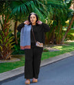 Loose Long-Sleeve Top and Wide-Leg Pants Casual Knitted Set