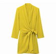 Long Sleeve Bow Tie Wrap Dress