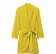 Wrap Dress  Long Sleeve Bow Tie Mini