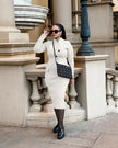 Crossover Collar Knitted Two-Piece Set: Fitted Top and High-Waisted Pencil Skirt