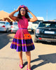 Women's Ethnic Style Dress｜Zigzag Pattern Top + Pleated Skirt