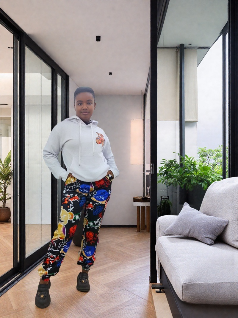 Cartoon Pattern Hoodie and Pants Two-Piece Set