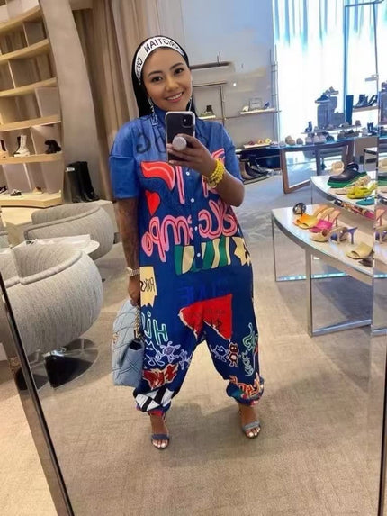 Fashion Jumpsuit Graphic Print Casual Chic Outfit