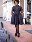 Short-Sleeve Fit and Flare Dress