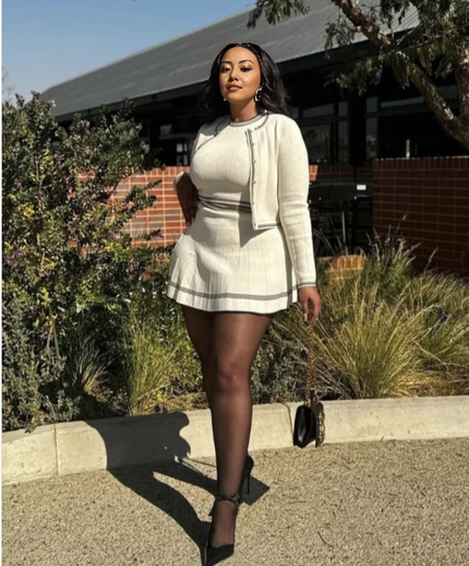 Twin Set Knit Jacket Skirt Geometric Chic