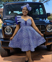 One-Shoulder Ruffled African Style Gown