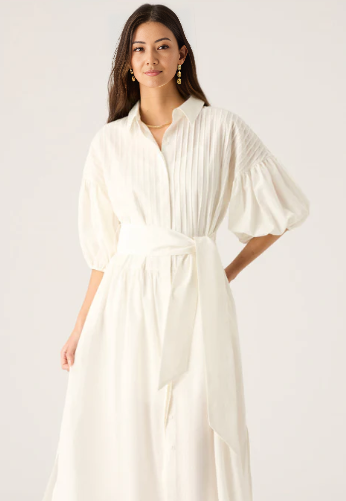 Elegant Slim-Fit Puff Sleeve Dres