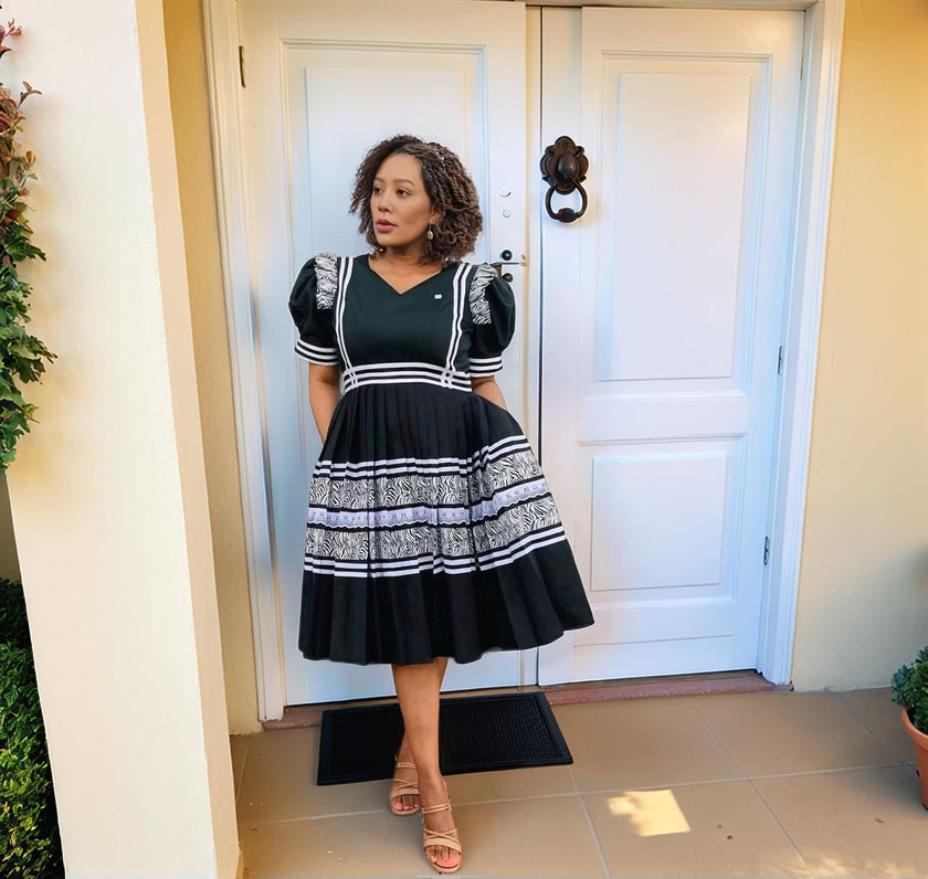 Ethnic Embroidered Short Sleeve Dress