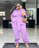 Casual Chic Knotted Blouse & Pocketed Trousers Twin Set