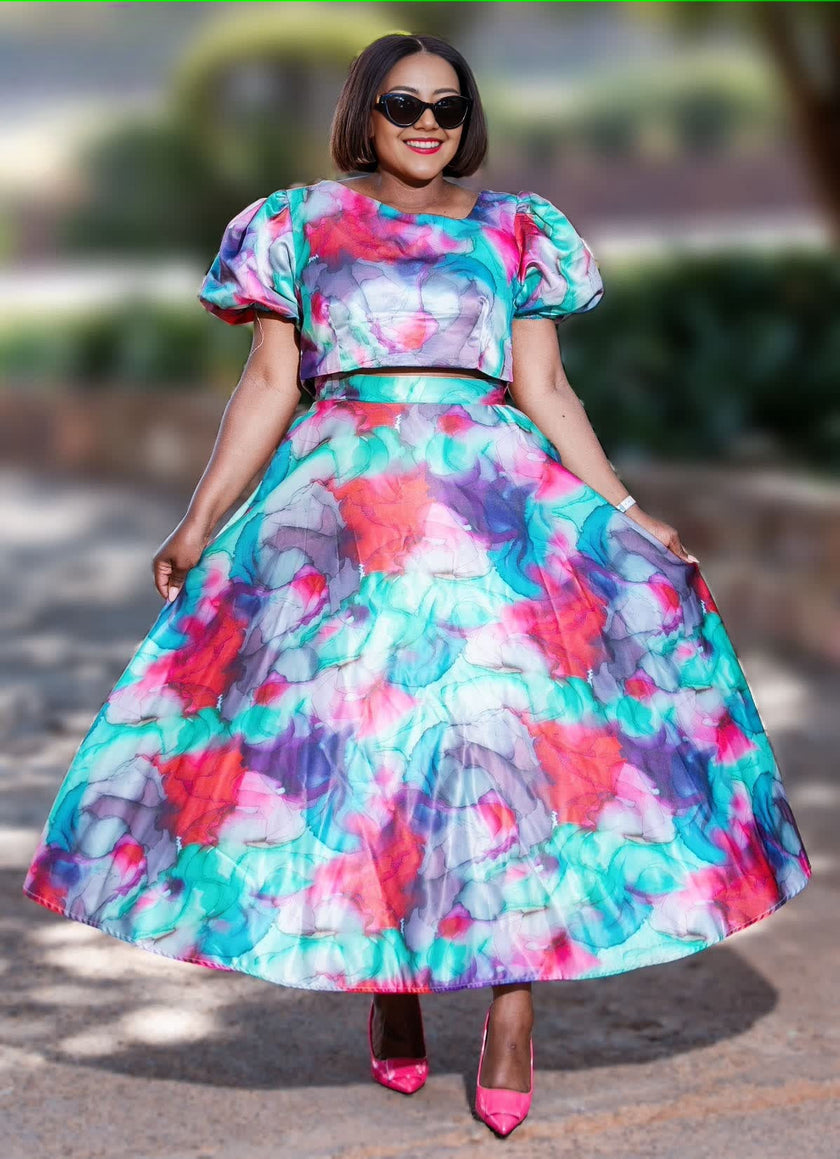 Abstract Floral Twin Set